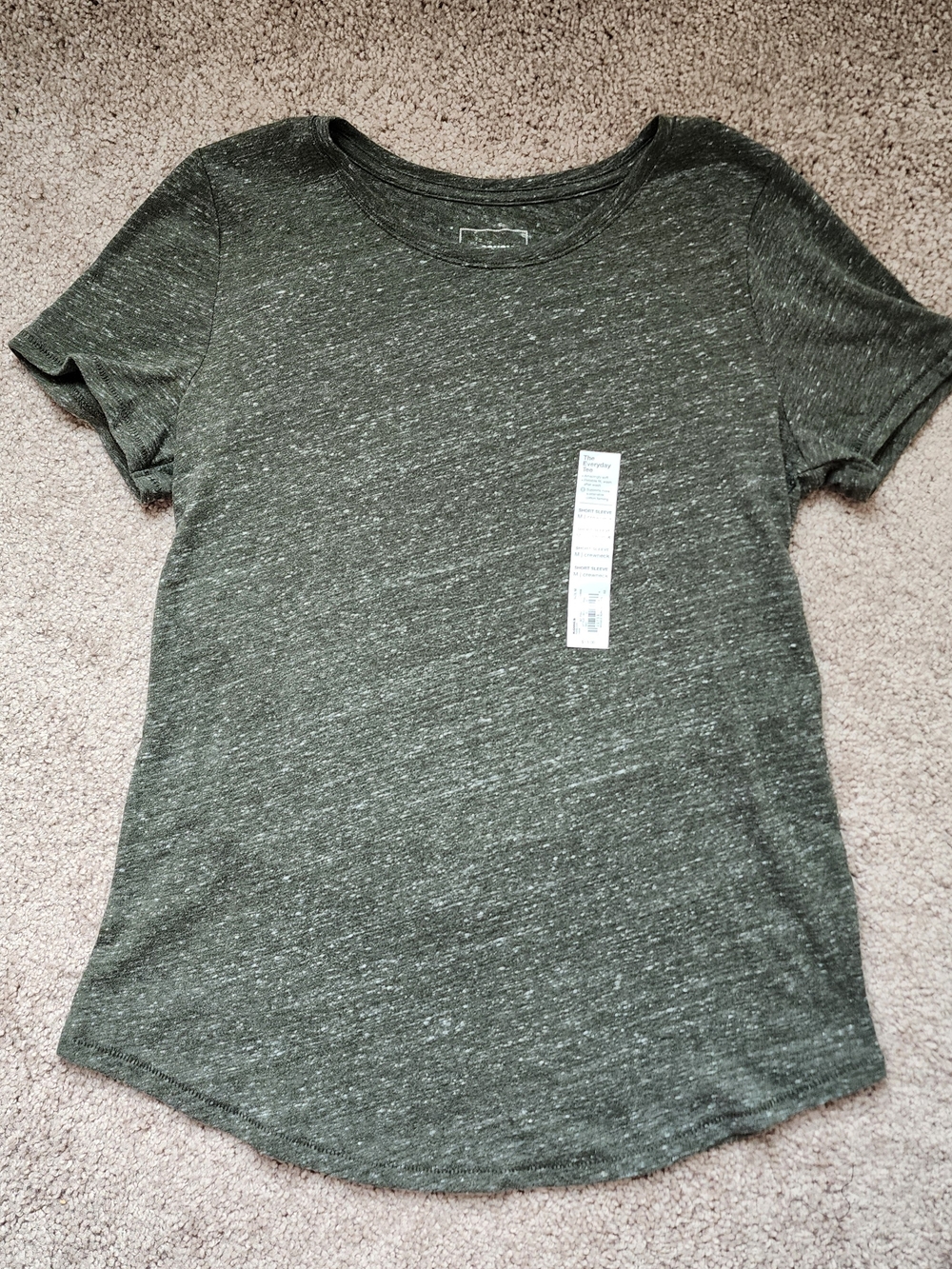Short Sleeve Heathered Crew Neck Tee